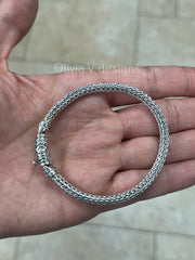 925 Sterling Silver Oxidized Bali Link Bracelet 5.5mm - Hand Made - Unisex - 8''