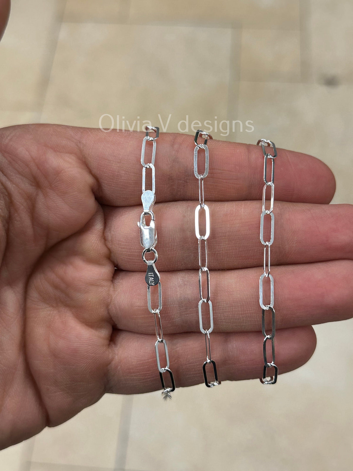 925 Sterling Silver Paper Clip 9mm Elongated Link Chain, Paperclip, Rectangular Staple Link Necklace, Layering, Minimalist, Choker