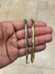925 Sterling Silver Reversible Silver & Gold Omega Chain Two Tone Necklace 6mm, 16'' 18'' 20'', Made In Italy