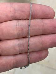 925 Sterling Silver Rhodium Franco Wheat Foxtail Necklace 24" 1mm 925 Sterling Silver, High Quality, New, Slider, Adjustable Chain