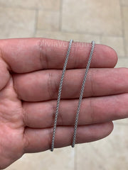 925 Sterling Silver Rhodium Popcorn 1.8mm chain, Anti-Tarnish Chain, Sterling Silver Chain, 925 Chain, Italian Silver Chain