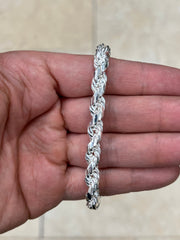 925 Sterling Silver Rope Chain Necklace 8mm, Lobster Clasp, New, Gift, Men, Woman