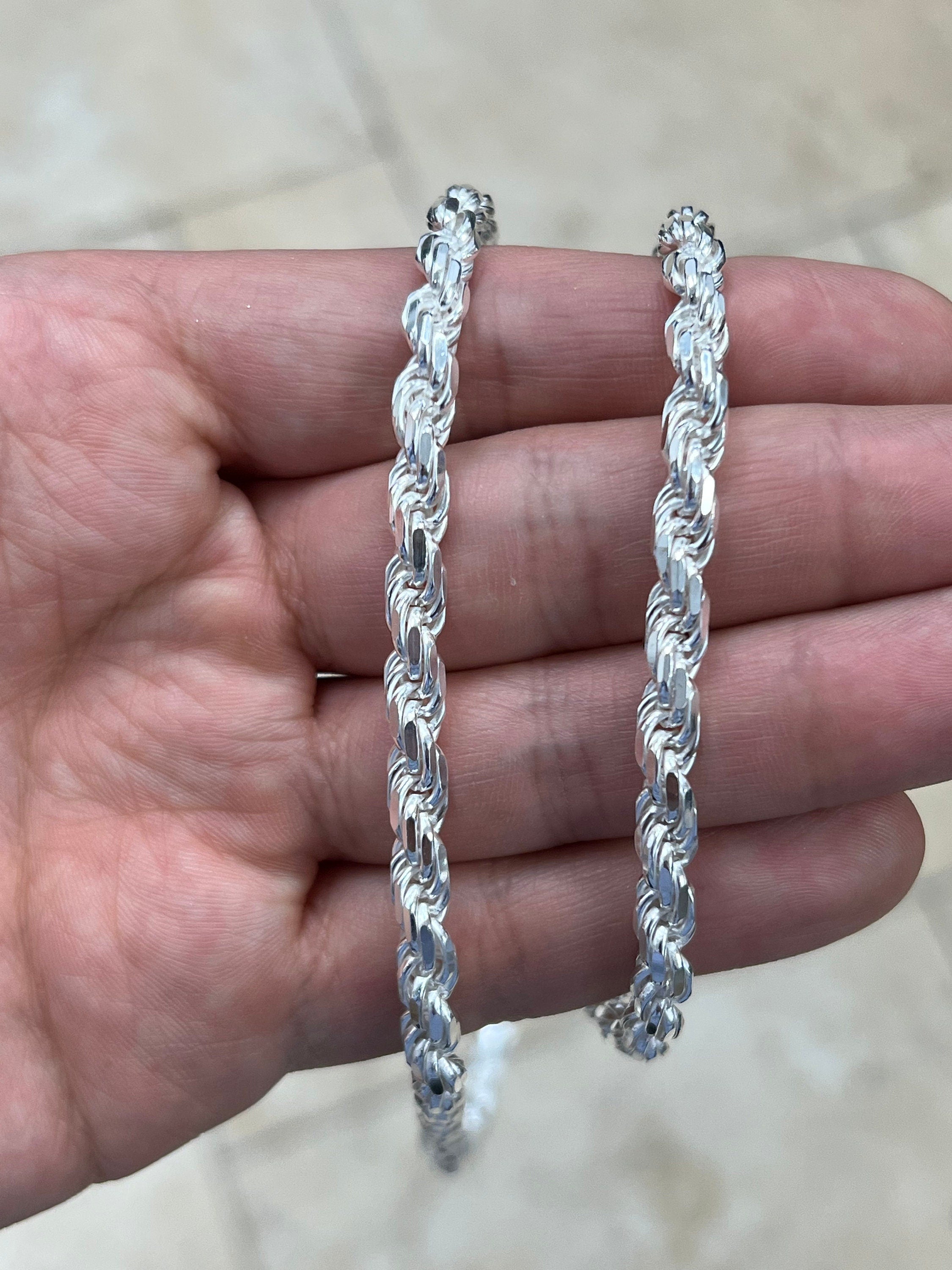 925 Sterling Silver Rope Chain Necklace Italy 5.50mm, Lobster Clasp, New, Ready To Wear, Made in Italy, Gift, Bridal, Men, Woman, Gift