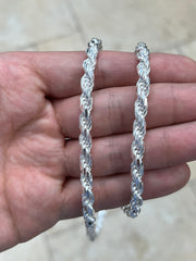 925 Sterling Silver Rope Chain Necklace Italy 5.50mm, Lobster Clasp, New, Ready To Wear, Made in Italy, Gift, Bridal, Men, Woman, Gift