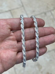 925 Sterling Silver Rope Chain Necklace Italy 5.50mm, Lobster Clasp, New, Ready To Wear, Made in Italy, Gift, Bridal, Men, Woman, Gift