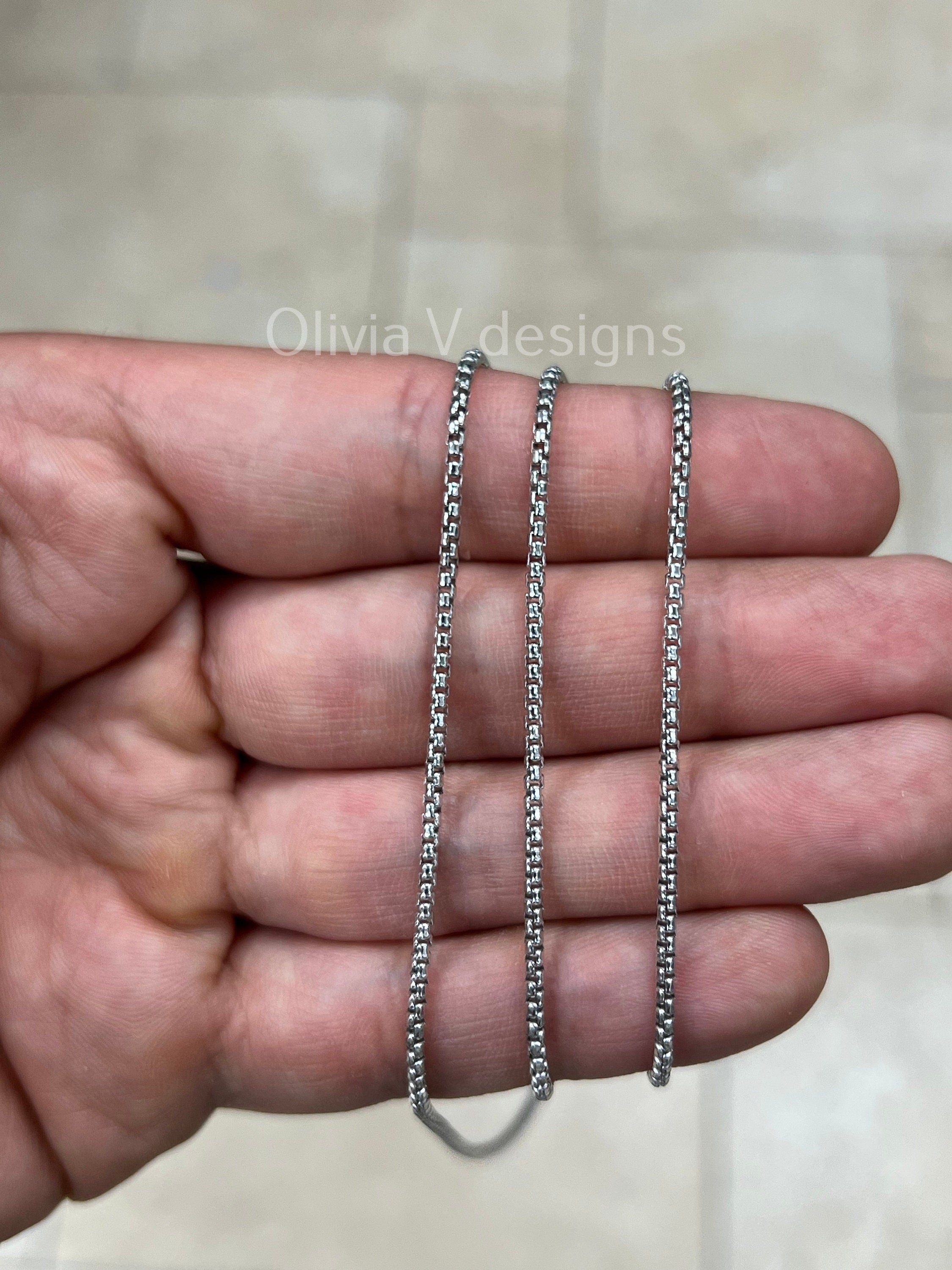 925 Sterling Silver Round Box Chain, 1.8mm Round Box Chain, Sterling Silver Chain, Mens or Womens Chain, Unisex, Made in Italy