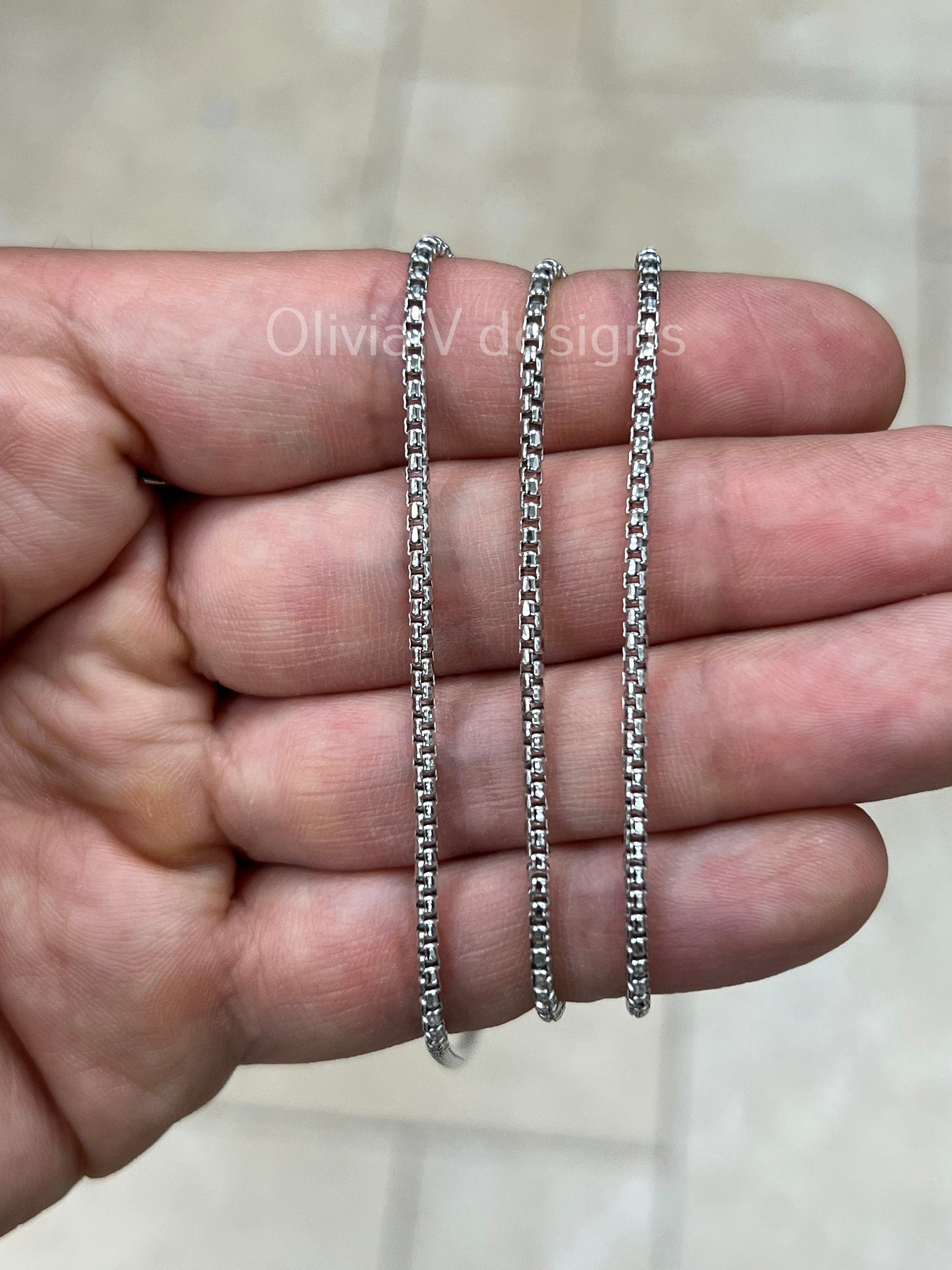 925 Sterling Silver Round Box Chain, 2.1mm Round Box Chain, Sterling Silver Chain, Mens or Womens Chain, Unisex, Made in Italy