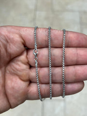 925 Sterling Silver Round Box Chain, 2.1mm Round Box Chain, Sterling Silver Chain, Mens or Womens Chain, Unisex, Made in Italy
