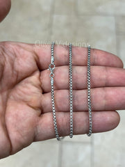 925 Sterling Silver Round Box Chain, 2.1mm Round Box Chain, Sterling Silver Chain, Mens or Womens Chain, Unisex, Made in Italy