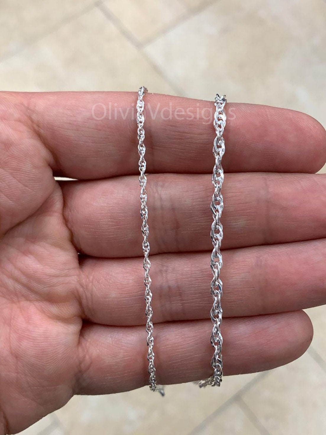 925 Sterling Silver Singapore  Chain Necklace Italy 1.5mm  3.20mm , Ready To Wear, Made In Italy, All Sizes, Gift, 925 Sterling Silver