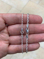 925 Sterling Silver Singapore  Chain Necklace Italy 1.5mm  3.20mm , Ready To Wear, Made In Italy, All Sizes, Gift, 925 Sterling Silver
