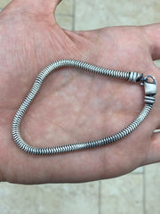 925 Sterling Silver Snake Chain Bracelet 3mm Gun Metal Oxidized Finish, Genuine 925 Silver, Round Snake