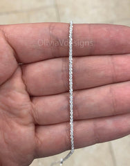 925 Sterling Silver Sparkle Glitter Margarita Twisted Rock Chain 2.00mm Necklace, Real 925 Sterling Silver, Diamond Cut, Sale, Made In Italy