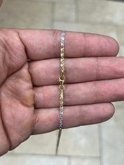 925 Sterling Silver Tri-Color 2mm Valentino Link Chain, Diamond Cut, Sterling Chain, 925, Italy