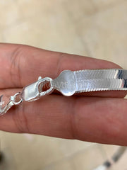 9mm Herringbone Chain, 925 Sterling Silver Necklace 16'' 18'' 20'' 22'' 24'' 30'', Italy Made, Plux, Gift for Her, Everyday Necklace
