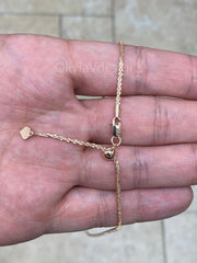 Adjustable 14K Rose Gold Over 925 Sterling Silver Sparkle Glitter Margarita Twisted Rock Chain 2.00mm Necklace, Diamond Cut