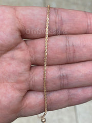 Adjustable 14K Rose Gold Over 925 Sterling Silver Sparkle Glitter Margarita Twisted Rock Chain 2.00mm Necklace, Diamond Cut