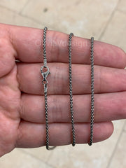 Chain Sterling Silver Oxidized Popcorn Coreana Chain 1.8mm, Bali Woven Chain, Braided Black Chain Necklace, Rustic Chain For Pendants, 925