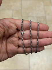 Chain Sterling Silver Oxidized Popcorn Coreana Chain 2.5mm, Bali Woven Chain, Braided Black Chain Necklace, Rustic Chain For Pendants, 925