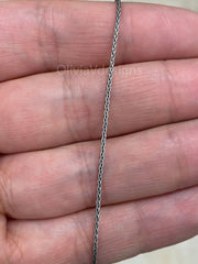Chain Sterling Silver Oxidized Wheat Spiga Chain 1mm, Bali Woven Chain, Braided Black Chain Necklace, Rustic Chain For Pendants, 925