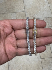 4mm Diamond Tennis Bracelet Necklace / Diamond CZ Tennis / 14k White Gold  / 14k Yellow Gold / Bridal Bracelet / Wedding Jewelry / Unisex