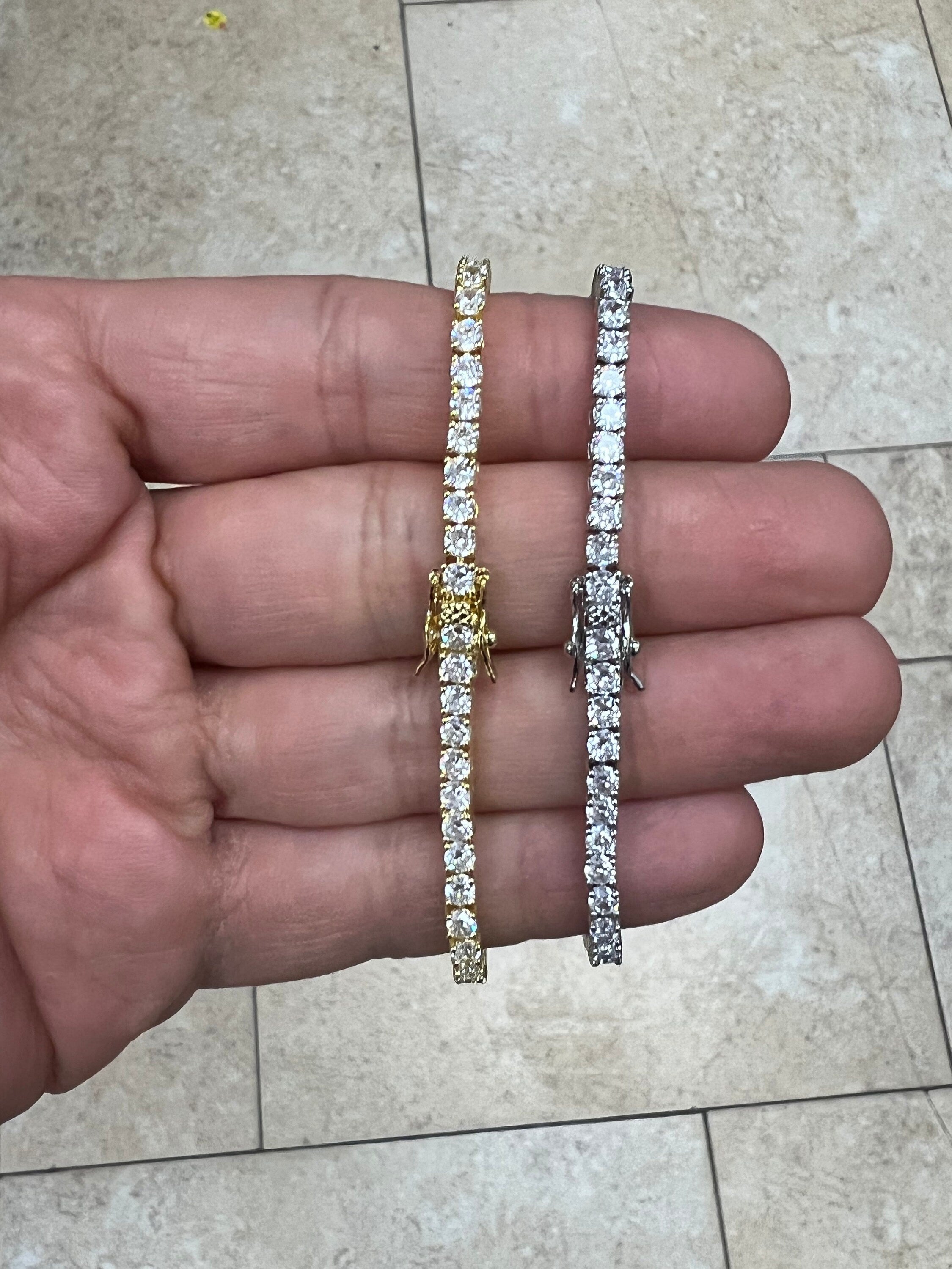 3mm Diamond Tennis Necklace Bracelet / Diamond CZ Tennis / 14k White Gold  / 14k Yellow Gold / Bridal Bracelet / Wedding Jewelry / Unisex