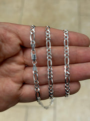 Figaro Chain, Men Woman Necklace , 925 Sterling Silver 4.4mm, All Sizes Available 16-30, Italy, Sale