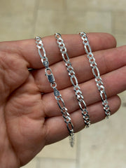 Figaro Chain, Men Woman Necklace , 925 Sterling Silver 4.4mm, All Sizes Available 16-30, Italy, Sale