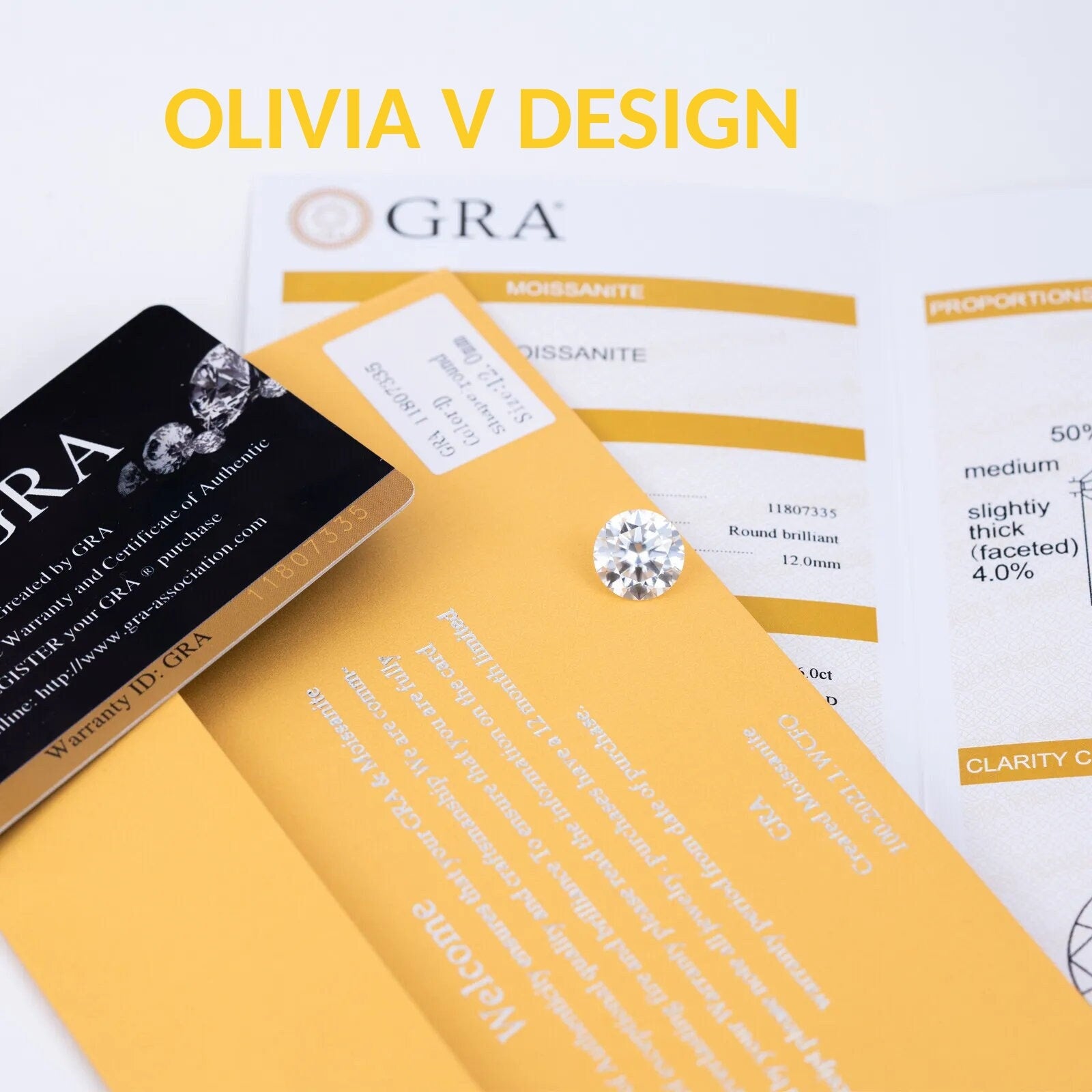 GRA Certified Loose Moissanite Round Stones D VVS1 All Sizes