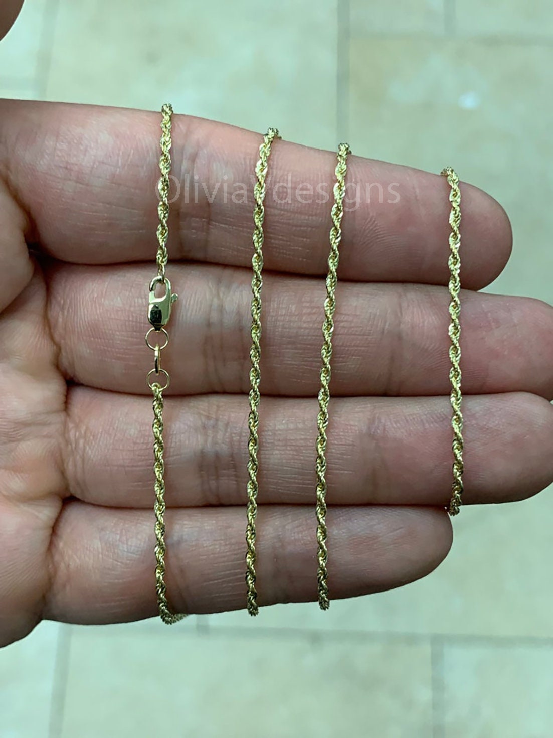 Genuine 10K Gold Sparkle Rope Chain 1.2MM • Everyday Chain •  Twist Rope Chain •  16" 18'' 20'' 22'' 24'' 26'' 28'' 30" • Gift • Best Seller