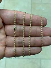 Genuine 10K Gold Sparkle Rope Chain 1.2MM • Everyday Chain •  Twist Rope Chain •  16" 18'' 20'' 22'' 24'' 26'' 28'' 30" • Gift • Best Seller