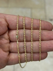 Genuine 18K Solid Genuine Gold Rope Chain 1.80mm 10'' 16'' 18'' 20'' 22'' 24'' 26'' 28'' 30'' Lobster Clasp, 18K Gold Necklace, Genuine 18K