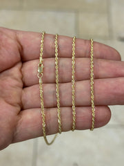 Genuine 18K Solid Genuine Gold Rope Chain 1.80mm 10'' 16'' 18'' 20'' 22'' 24'' 26'' 28'' 30'' Lobster Clasp, 18K Gold Necklace, Genuine 18K