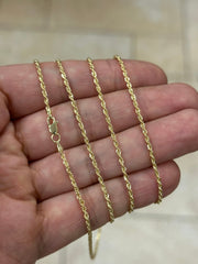 Genuine 18K Solid Genuine Gold Rope Chain 1.80mm 10'' 16'' 18'' 20'' 22'' 24'' 26'' 28'' 30'' Lobster Clasp, 18K Gold Necklace, Genuine 18K