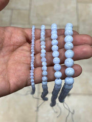 Genuine Blue Lace Agate Beads Genuine Natural Grade AAA Gemstone Round Loose Beads 4MM 6MM 8MM 10MM - 16'' Inch Strand - Wholesale