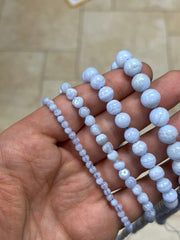 Genuine Blue Lace Agate Beads Genuine Natural Grade AAA Gemstone Round Loose Beads 4MM 6MM 8MM 10MM - 16'' Inch Strand - Wholesale