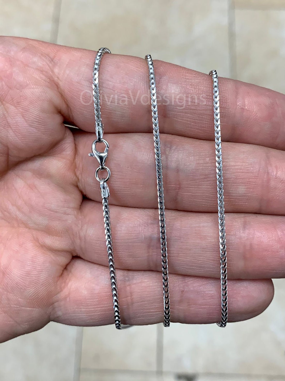 Genuine Solid 925 Sterling Silver  1.50mm Franco / Wheat / Foxtail Chain 16'' 18'' 20'' 22'' 24'' 30'' / Lowest Price / PLUX / Gift