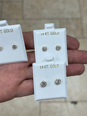 14K Gold Bezel Stud Earrings, Bezel Set Earrings Studs, 14k Yellow Gold Earrings, Yellow Gold Bezel Studs, 3MM 4MM 5MM 6MM