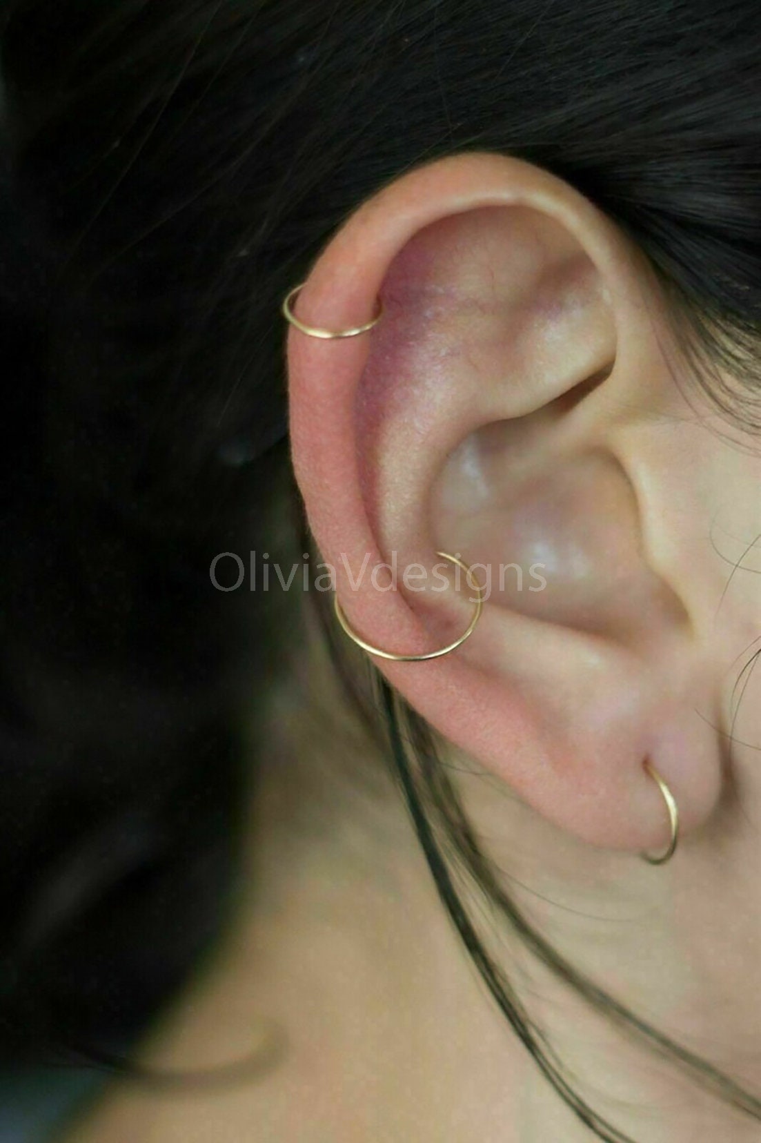 Gold Hoops | Gold Endless Hoops | 14k Gold Hoops | Endless Gold Hoops | 10mm 12mm 14mm 16mm 18mm 21mm Hoops | Hoop Earrings | Endless Hoop