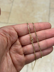 14k Gold Over 925 Sterling Silver Snake Chain, 1.4mm 8-Sided Snake Chain All Lengths, 16" 18" 20" 22" 24'' 30'', Made in Italy