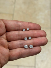 IGI Certified 14k White Gold Lab Grown Diamond Studs 0.50 1.00 1.50 Carats, Screw Back, Diamond Studs, Round Diamond Stud Earrings Unisex