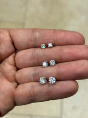 IGI Certified 14k White Gold Lab Grown Diamond Studs 0.50 1.00 1.50 Carats, Screw Back, Diamond Studs, Round Diamond Stud Earrings Unisex