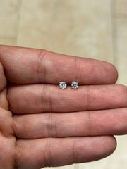 IGI Certified 14k White Gold Lab Grown Diamond Studs 0.50 Carats EF VS1, Screw Back, Diamond Studs, Round Diamond Stud Earrings Unisex