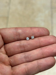 IGI Certified 14k White Gold Lab Grown Diamond Studs 0.50 Carats EF VS1, Screw Back, Diamond Studs, Round Diamond Stud Earrings Unisex