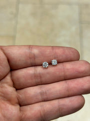 IGI Certified 14k White Gold Lab Grown Diamond Studs 1.00 Carat DE VS1, Screw Back, Diamond Studs, Round Diamond Stud Earrings Unisex
