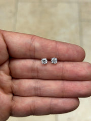 IGI Certified 14k White Gold Lab Grown Diamond Studs 1.00 Carat DE VS1, Screw Back, Diamond Studs, Round Diamond Stud Earrings Unisex