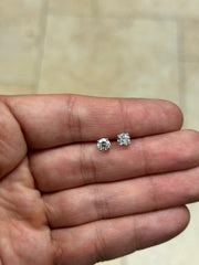 IGI Certified 14k White Gold Lab Grown Diamond Studs 1.00 Carat DE VS1, Screw Back, Diamond Studs, Round Diamond Stud Earrings Unisex