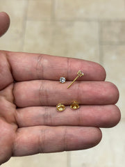 IGI Certified 14k Yellow Gold Lab Grown Diamond Studs 0.50 Carats EF VS1, Screw Back, Diamond Studs, Round Diamond Stud Earrings Unisex
