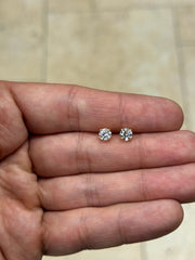 IGI Certified 14k Yellow Gold Lab Grown Diamond Studs 1.00 Carat DE VS1, Screw Back, Diamond Studs, Round Diamond Stud Earrings Unisex