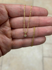 0.25 Carat  Lab Grown Round Diamond Solitaire Pendant in 14K Yellow Gold, Color D/E VS1-VS2
